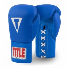 Перчатки боксерские Title Classic Originals Leather Training Gloves Lace 2.0 (FP-8375-V) - синие