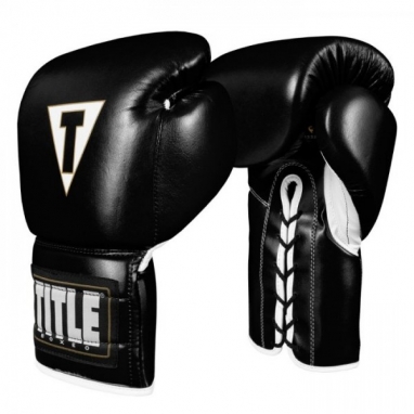 Перчатки боксерские TITLE Boxing Boxeo Mexican Leather Lace Training Gloves Tres (FP-8426-V) - черные