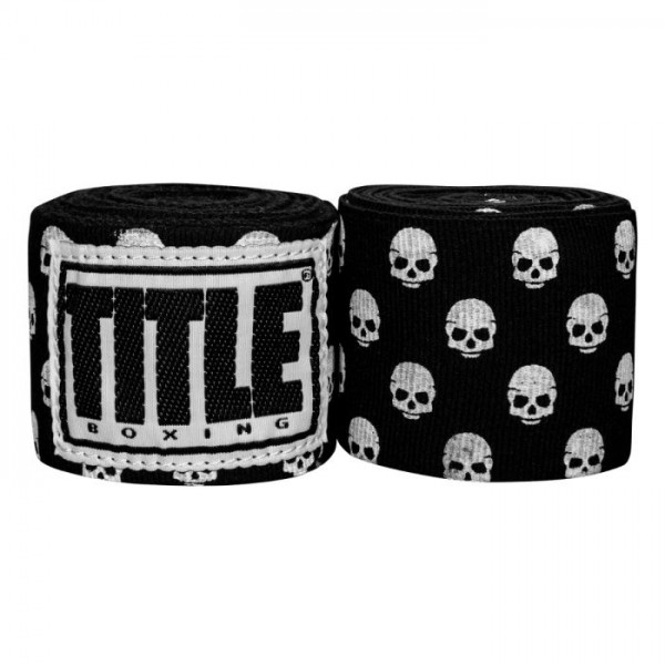 

Бинты боксерские эластичные Title Boxing Print Mexican Stile Skulls, 2 шт. по 4,5 м, Черный