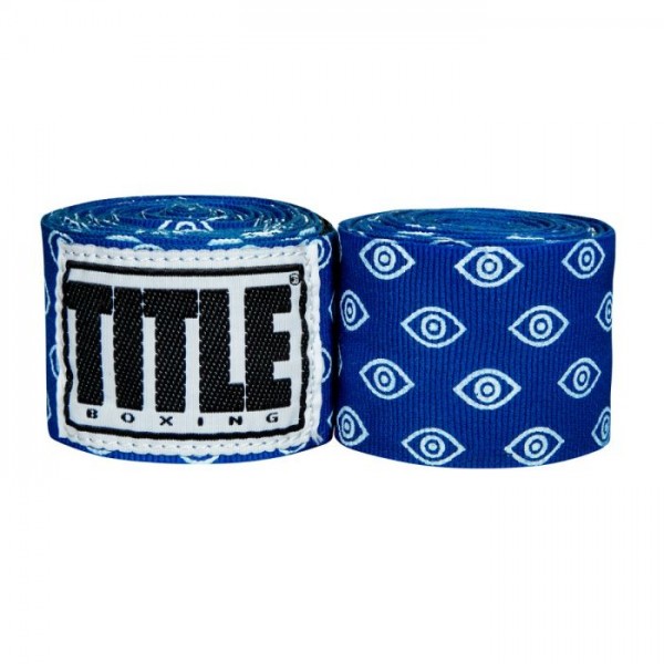

Бинты боксерские эластичные Title Boxing Print Mexican Evil Eye, 2 шт. по 4,5 м, Синий