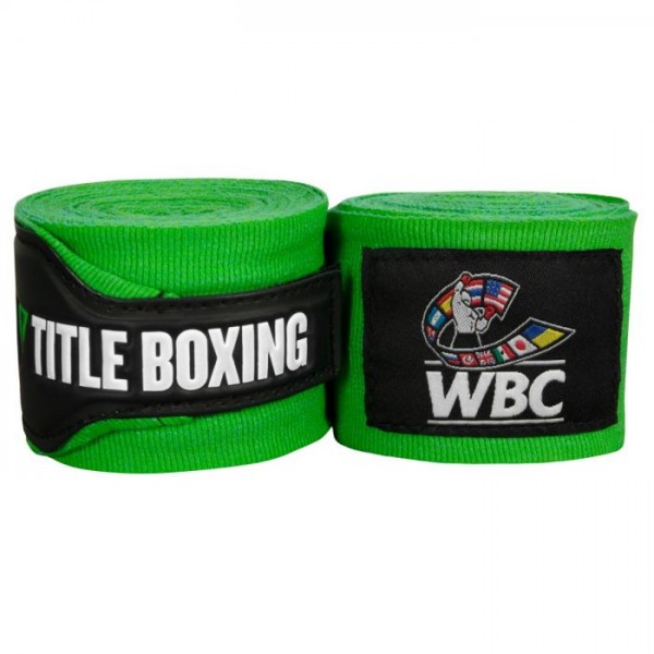 

Бинты боксерские эластичные Title Boxing WBC Зеленые, 2 шт. по 4,5 м, Зеленый
