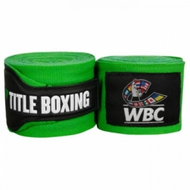 Бинты боксерские эластичные Title Boxing WBC Зеленые, 2 шт. по 4,5 м