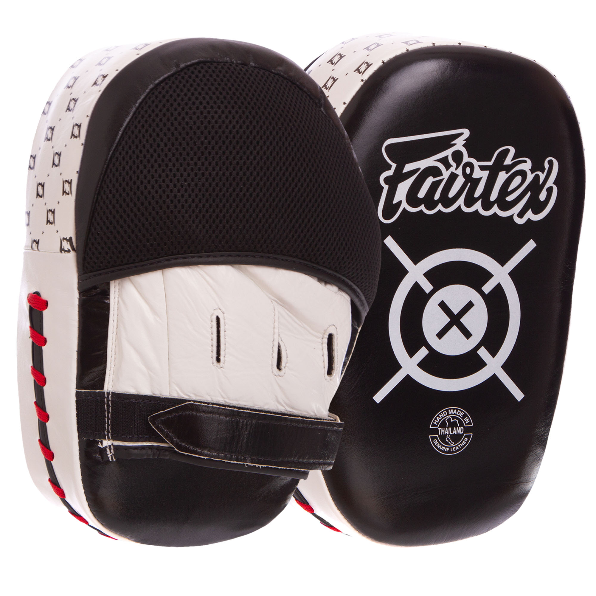 

Лапа изогнутая кожаная Fairtex FMV11, черно-белая, Черный