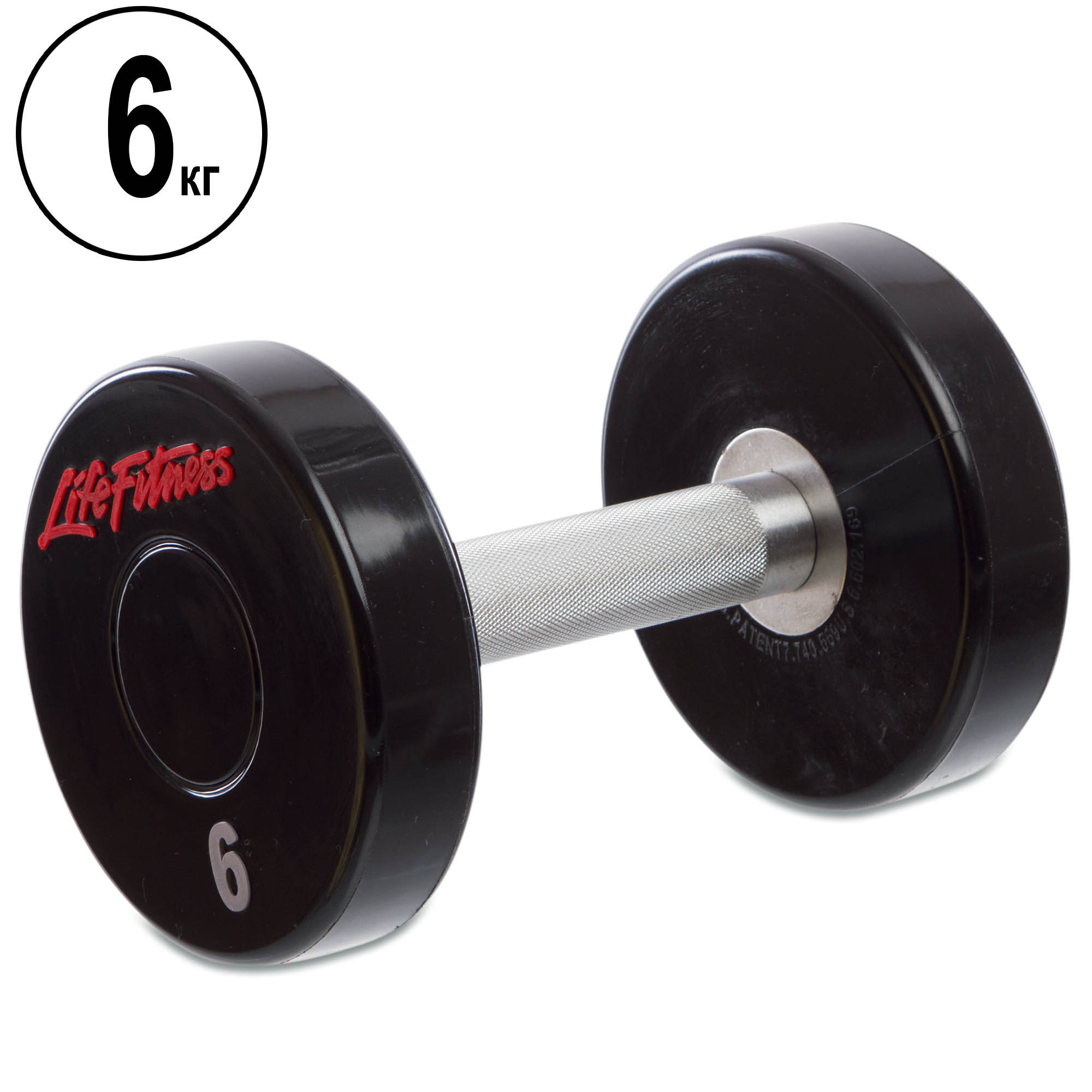 

Гантель профессиональная полиуретановая Life Fitness (SC-80081-6), 6кг, Черный