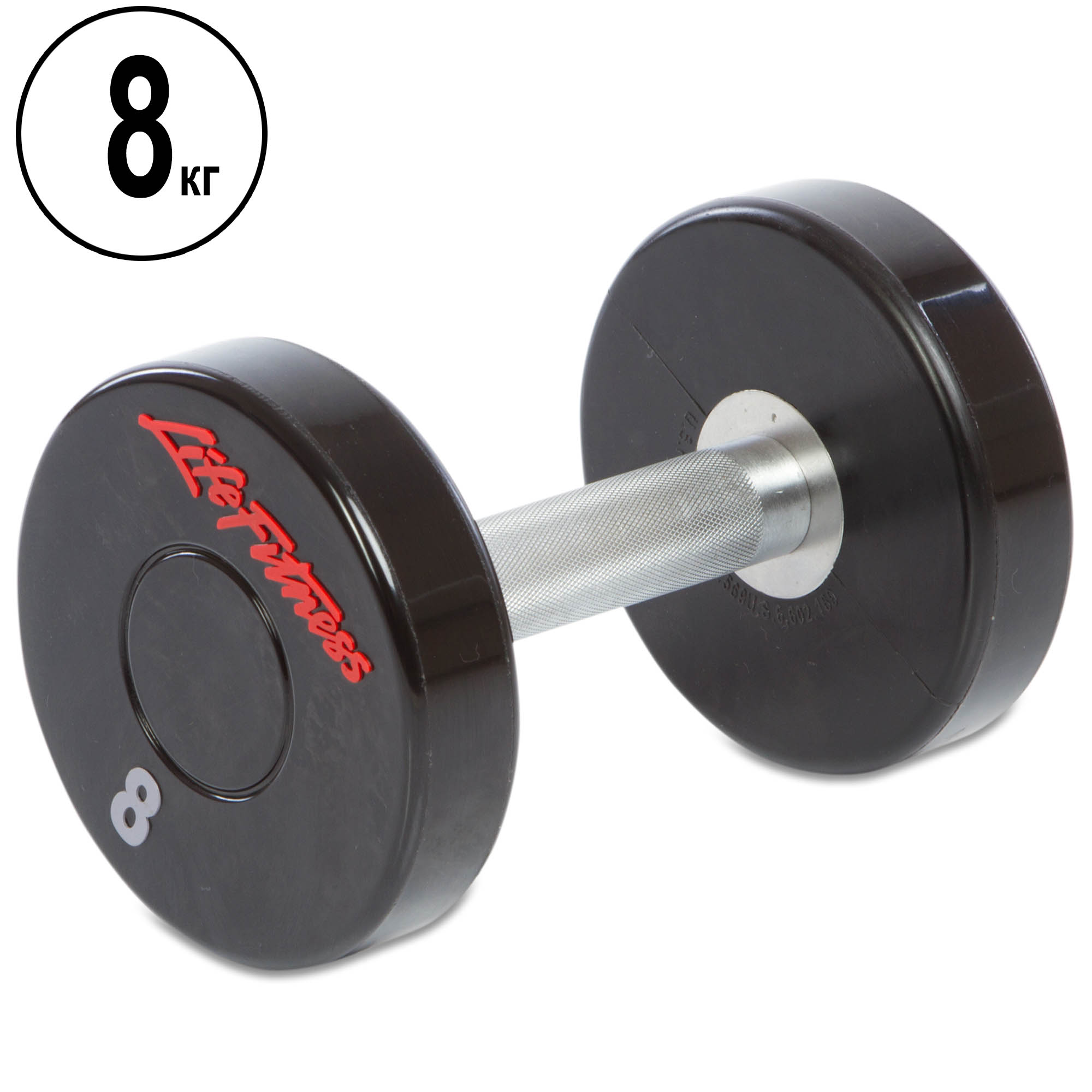 

Гантель профессиональная полиуретановая Life Fitness (SC-80081-8), 8кг, Черный