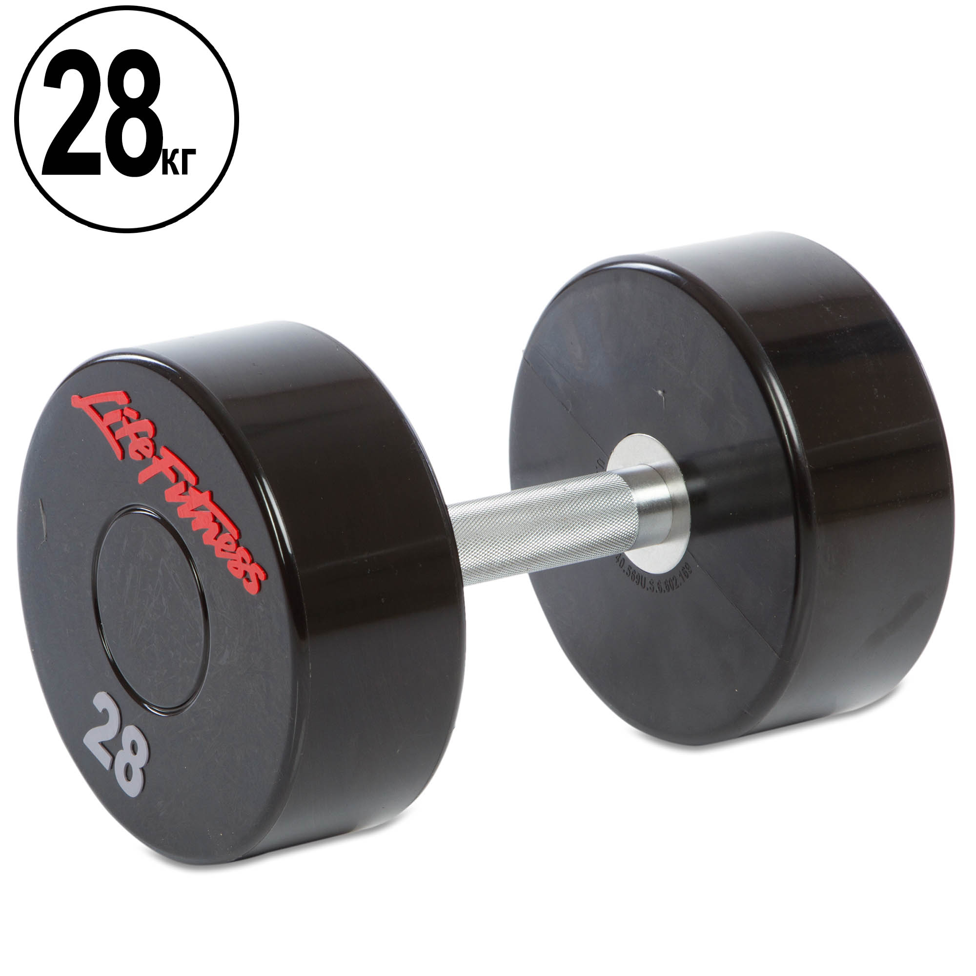 

Гантель профессиональная полиуретановая Life Fitness (SC-80081-28), 28кг, Черный