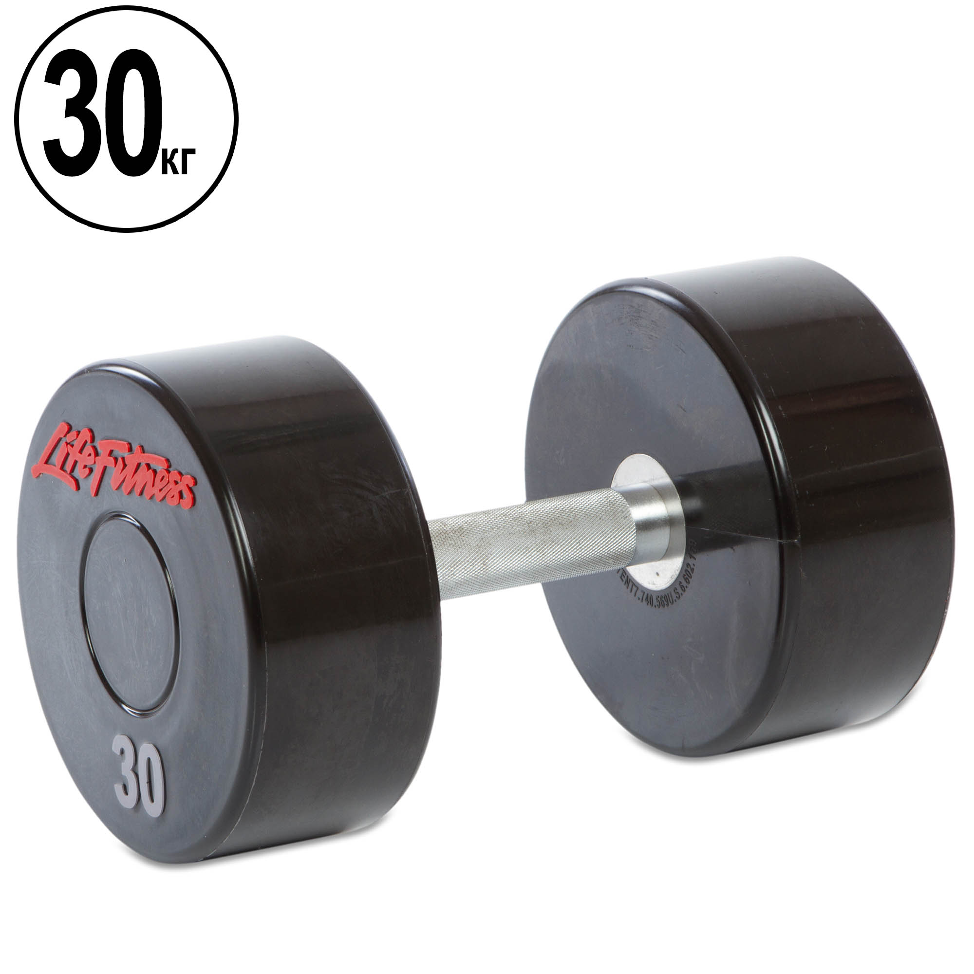 

Гантель профессиональная полиуретановая Life Fitness (SC-80081-30), 30кг, Черный