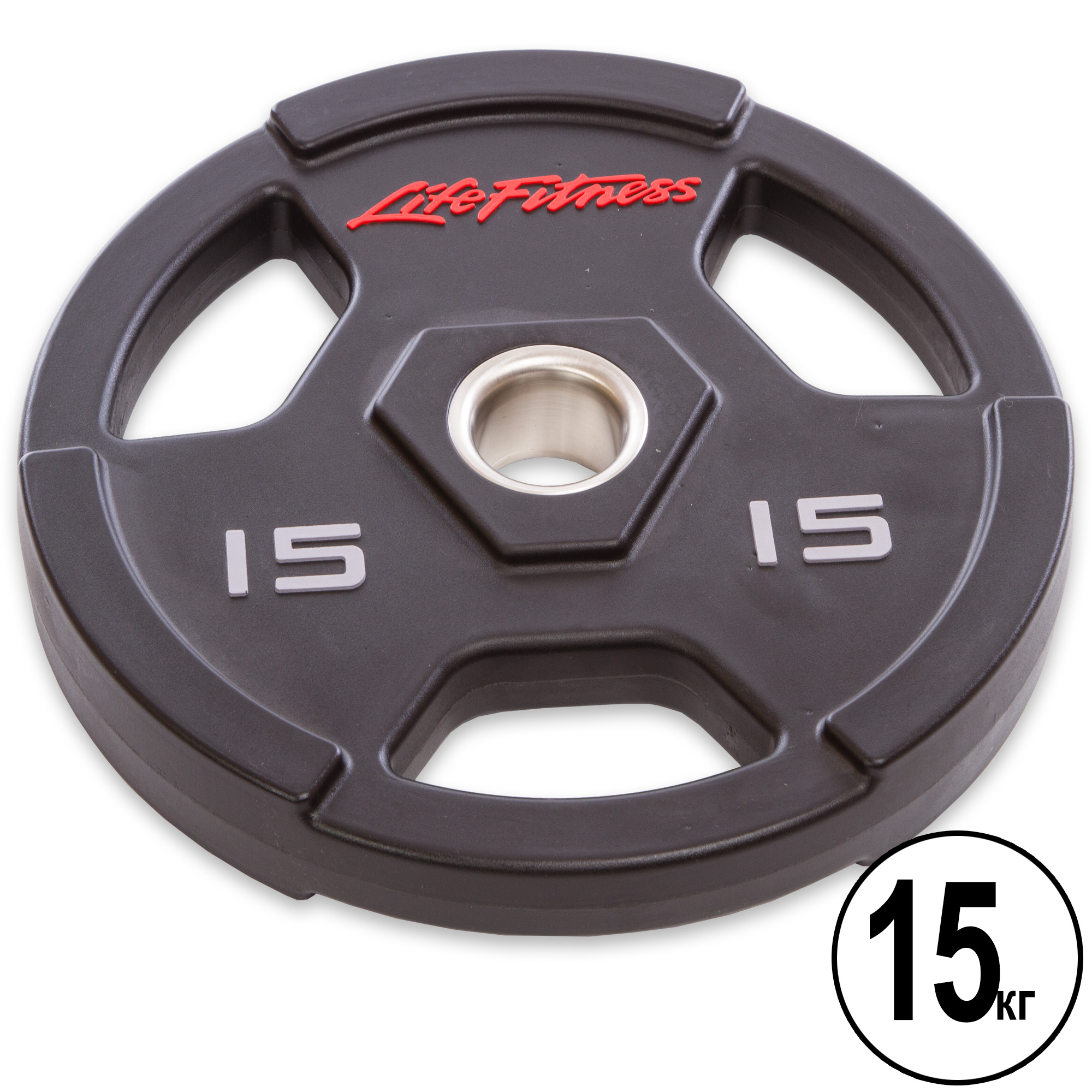 

Диск олимпийский полиуретановый с хватом Life Fitness (SC-80154-15), 15кг, Черный