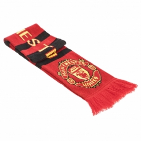 Шарф зимний для болельщиков двусторонний Soccer Manchester United FB-3028, красный