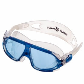 Очки-полумаска для плавания MadWave Sigyt II синие (M046301_BL-WHT)