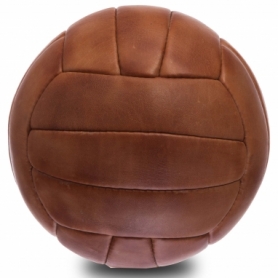 Мяч футбольный кожаный Vintage, 18 панелей (F-0253) - коричневый, №5