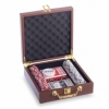Набор для игры в покер в чемодане из кожзама PK100L на 100 фишек с номиналом