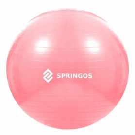Мяч для фитнеса (фитбол) Springos 75 см Anti-Burst FB0012 Pink - Фото №5
