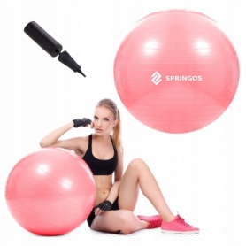 М'яч для фітнесу (фітбол) Springos 75 см Anti-Burst FB0012 Pink - Фото №7