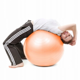 Мяч для фитнеса (фитбол) Springos 55 см Anti-Burst FB0010 Orange - Фото №3