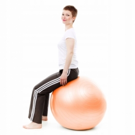 Мяч для фитнеса (фитбол) Springos 55 см Anti-Burst FB0010 Orange - Фото №4