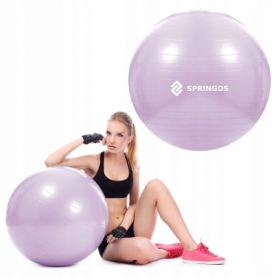 Мяч для фитнеса (фитбол) Springos 65 см Anti-Burst FB0011 Violet - Фото №9