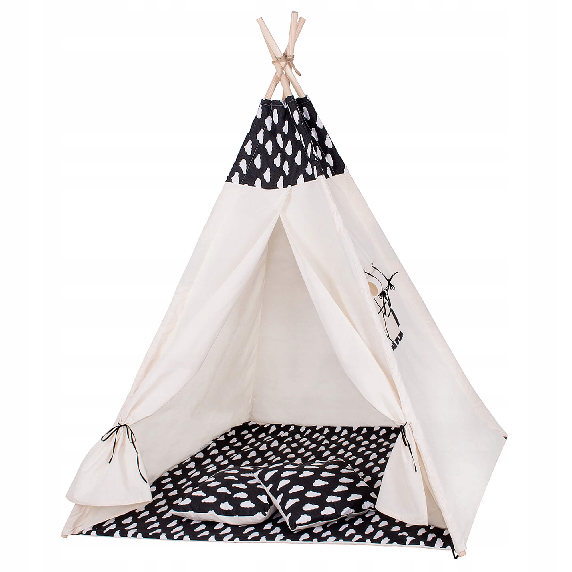 

Детская палатка (вигвам) Springos Tipi XXL TIP01 White/Black, Белый