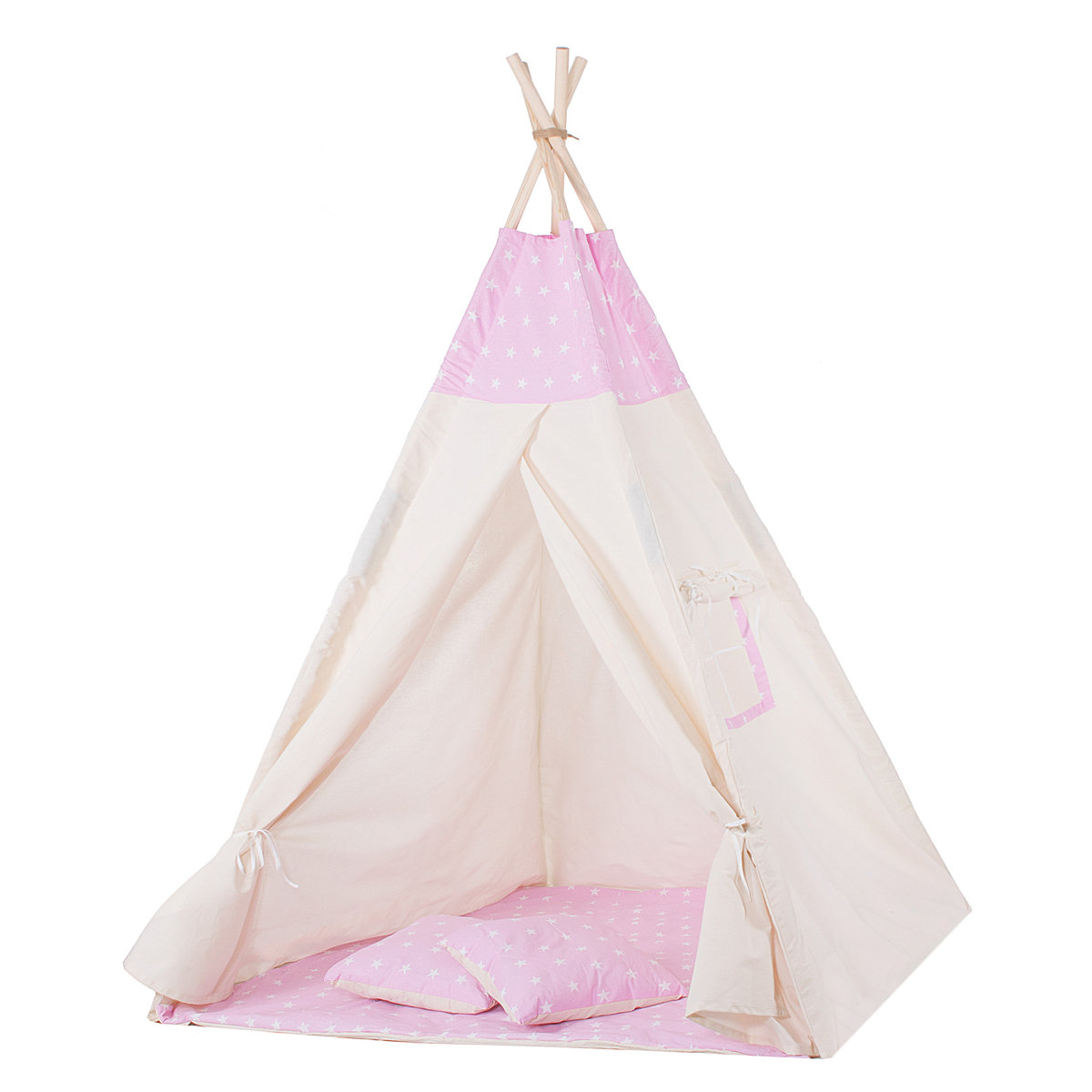 

Детская палатка (вигвам) Springos Tipi XXL TIP12 White/Pink, Розовый
