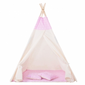 Детская палатка (вигвам) Springos Tipi XXL TIP12 White/Pink - Фото №5