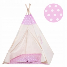 Детская палатка (вигвам) Springos Tipi XXL TIP09 White/Pink - Фото №2