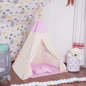 Детская палатка (вигвам) Springos Tipi XXL TIP09 White/Pink - Фото №7