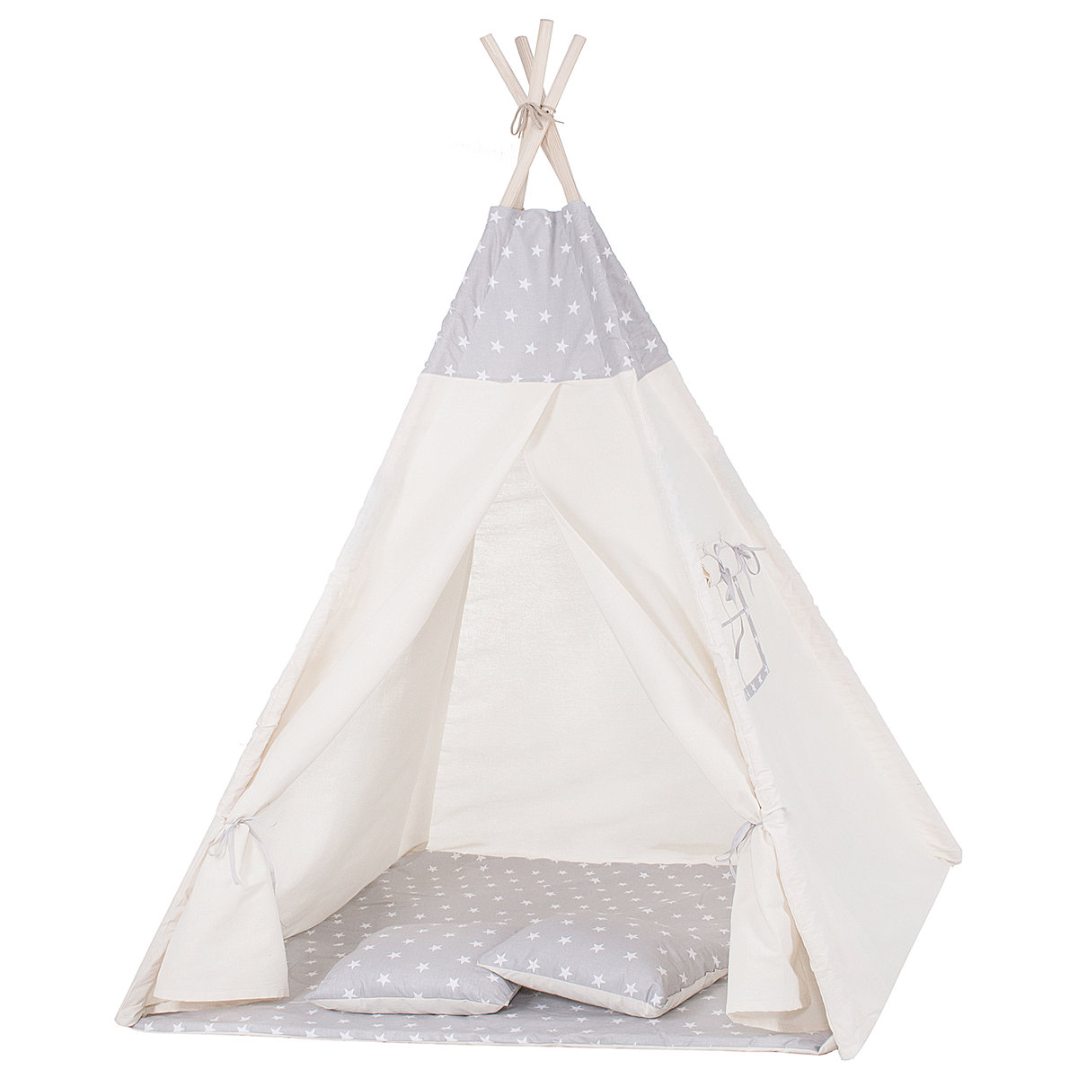 

Детская палатка (вигвам) Springos Tipi XXL TIP07 White/Grey, Серый