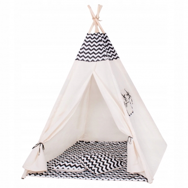 Детская палатка (вигвам) Springos Tipi XXL TIP02 White/Black