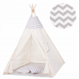 Дитяча палатка (вігвам) Springos Tipi XXL TIP03 White / Grey - Фото №4