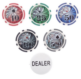 Набор для игры в покер в MDF чемодане Las Vegas W300N на 300 фишек с номиналом - Фото №3