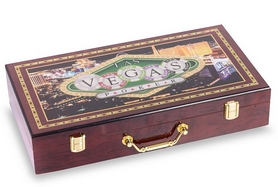 Набор для игры в покер в MDF чемодане Las Vegas W300N на 300 фишек с номиналом - Фото №5