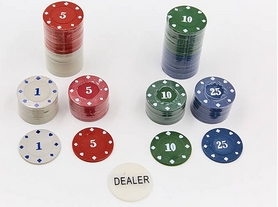 Набор для игры в покер в металлической коробке на 100 фишек с номиналом (538-053) - Фото №5