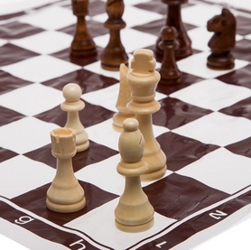 Шахматные фигуры деревянные с полотном для игр 305P, 9,5 см - Фото №2