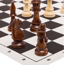 Шахматные фигуры деревянные с полотном для игр 405P, 10,5 см - Фото №2