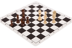 Шахові фігури дерев'яні з полотном для ігор 405P, 10,5 см - Фото №3