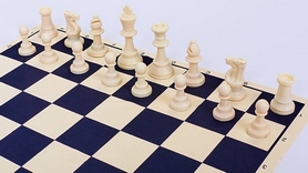 Шахматные фигуры пластиковые с полотном для игр P401, 5 см - Фото №3