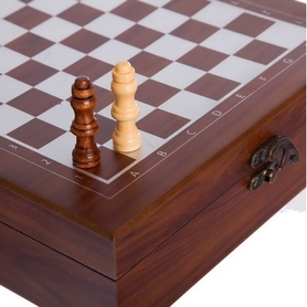 Набір настільних ігор 2 в 1 (шахи, покер) W2624, коричневий - Фото №2