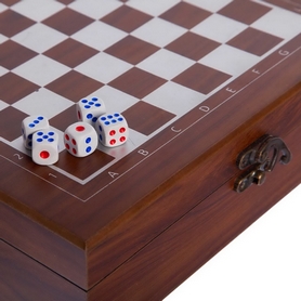 Набор настольных игр 2 в 1 (шахматы, покер) W2624, коричневый - Фото №4