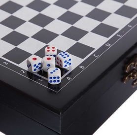 Набор настольных игр 2 в 1 (шахматы, покер)  W2624, черный - Фото №3