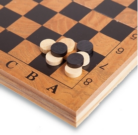 Набор настольных игр 3 в 1 (шахматы, шашки, нарды деревянные) S2414, 11х11 см - Фото №4