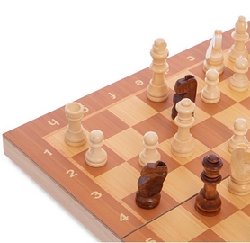 Набір настільних ігор 3 в 1 (шахи, шашки, нарди дерев'яні) W7722, 29х29 см - Фото №2