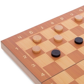 Набор настольных игр 3 в 1 (шахматы, шашки, нарды деревянные) W7722, 29х29 см - Фото №3