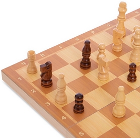 Набор настольных игр 3 в 1 (шахматы, шашки, нарды деревянные) W7723, 34х34 см - Фото №2