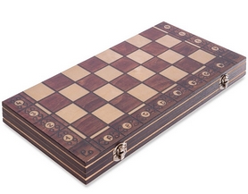 Набор настольных игр 3 в 1 (шахматы, шашки, нарды деревянные с магнитом) W7704H, 39х39 см - Фото №8