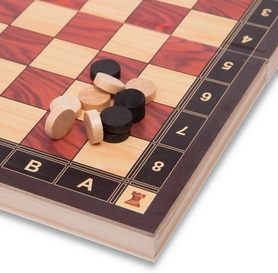 Набор настольных игр 3 в 1 (шахматы, шашки, нарды деревянные с магнитом) ZC034A, 34х34 см - Фото №3