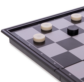 Набор настольных игр 3 в 1 (шахматы, шашки, нарды дорожные пластиковые магнитные) IG-38810, 25 x 25 см - Фото №3
