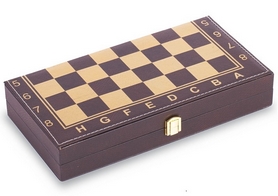 Набір настільних ігор 3 в 1 (шахи, шашки, нарди кожзам) L3008, 30х30 см - Фото №6