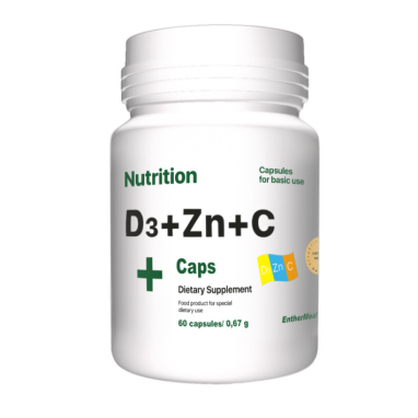 Комплекс витаминов и минералов EntherMeal D3 + Zinc + С,  60 капсул (ABPR84)