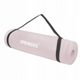 Коврик для йоги (йога-мат) Springos NBR YG0039, розовый - Фото №2