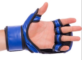 Перчатки гибридные для единоборств ММА PU UFC Contender UHK-69147 синие, 8 oz - Фото №3